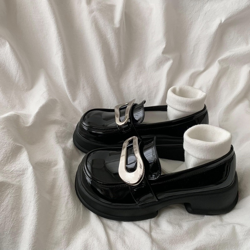 Giày oxford da bóng quai dán kiểu dáng hàn quốc uzzlang