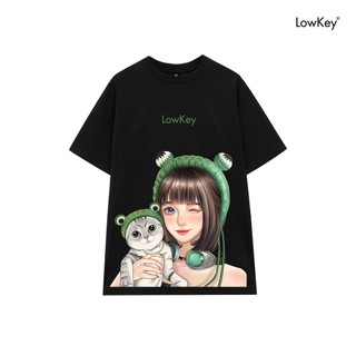 Áo Hình Cô Gái Lowkey 04 phong cách trẻ trung năng động, thun Unisex phù hợp cả Nam và Nữ mặc form siêu đẹp