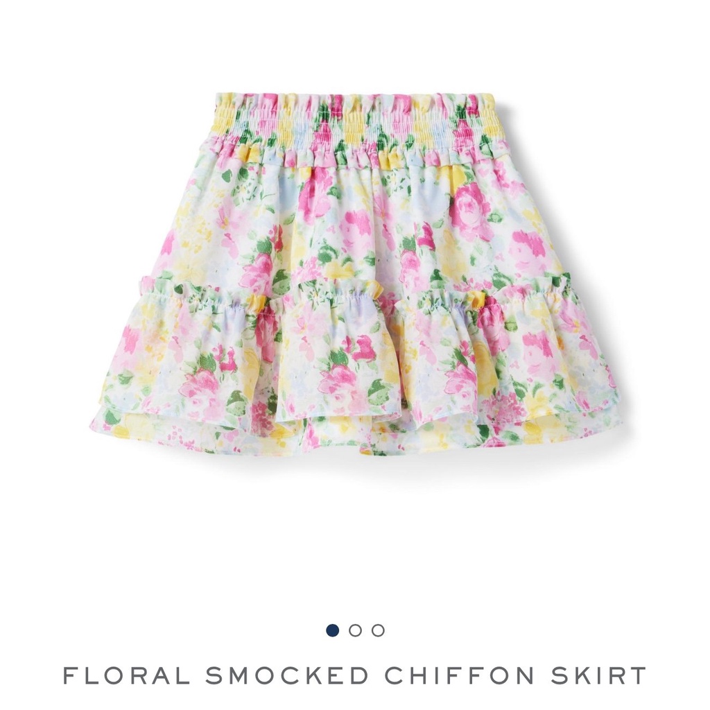 Chân váy chiffon Janie & Jack hoa hồng vàng size 4 - 18y