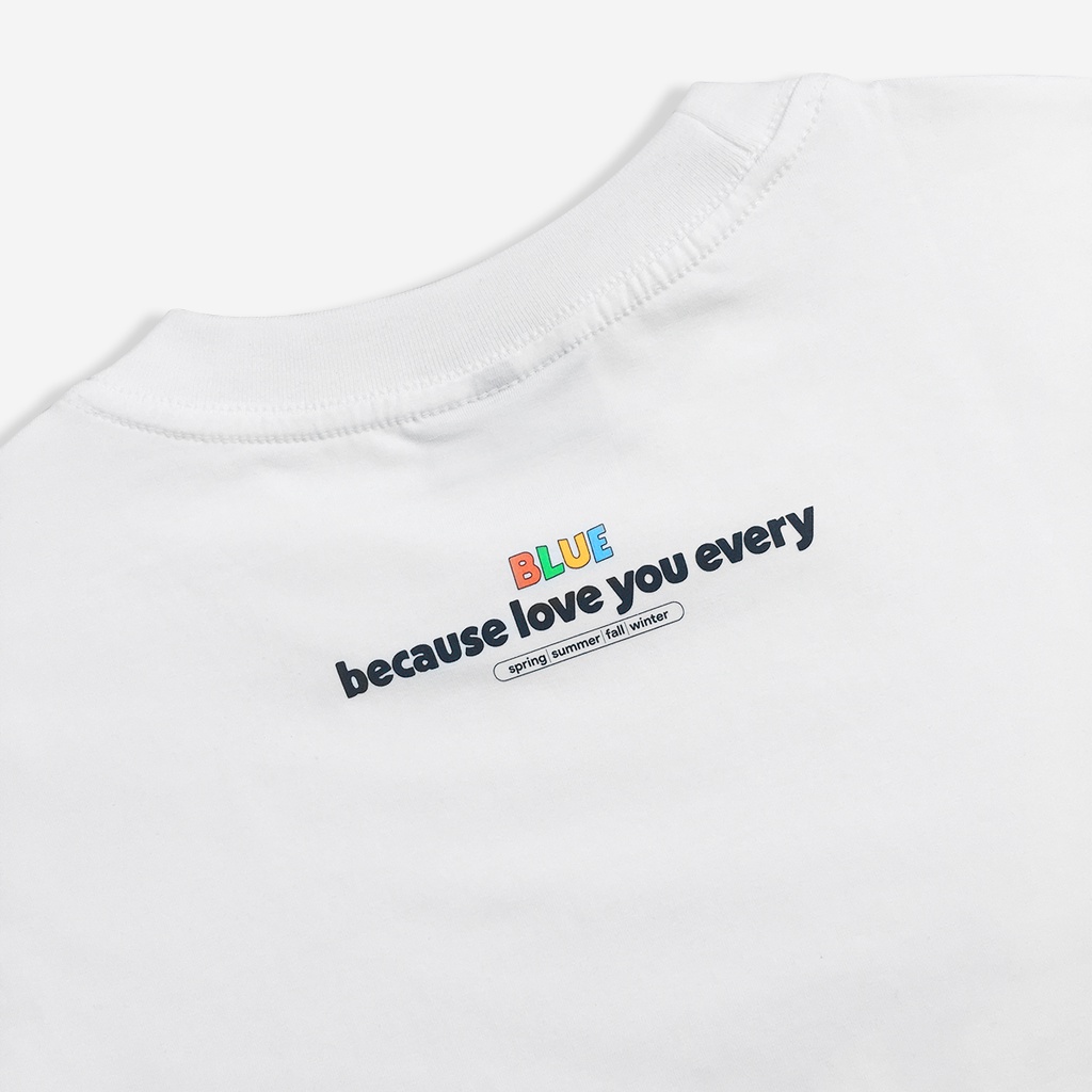 Áo Thun Nam Nữ The Blue ONTHEWAYUP 100% Premium Cotton - Áo phông local brand form rộng cổ tròn / Màu Trắng