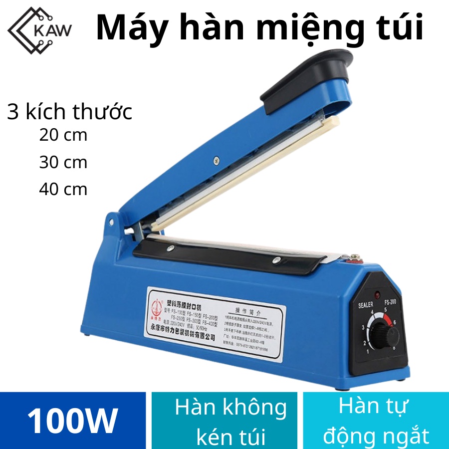 Máy hàn miệng túi kaw dập tay để bảo quản thực phẩm, lỗi 1 đổi 1