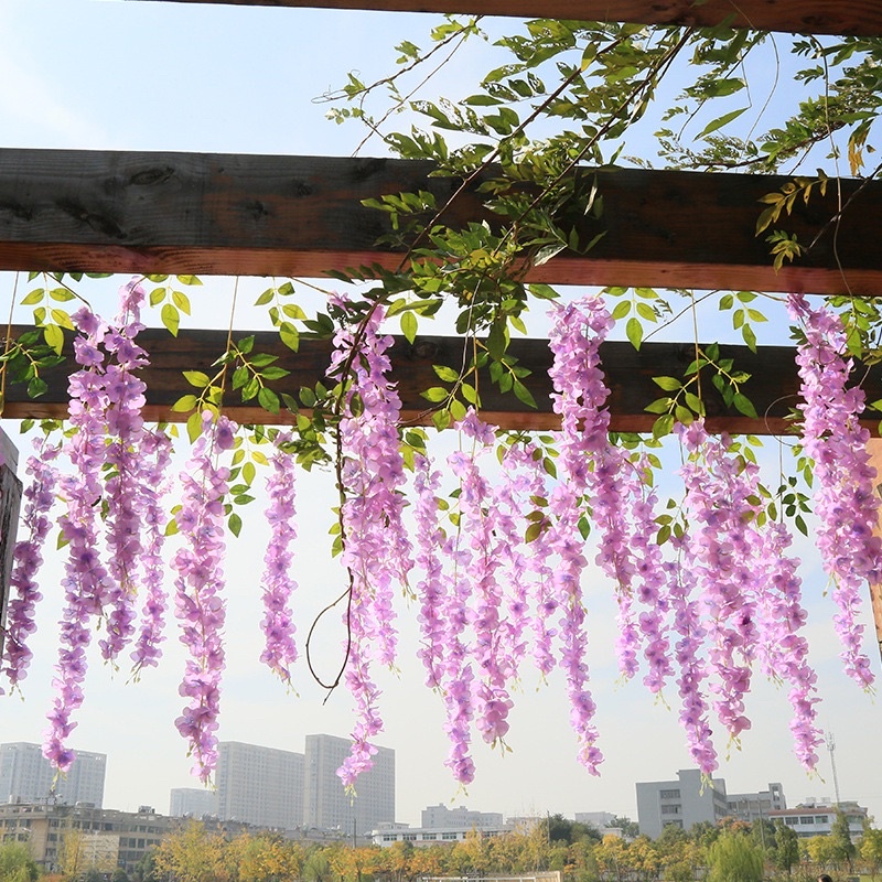 Dây Leo Hoa Giả - Cành Tử Đằng Giả Nhiều Hoa - Trang trí sân vườn, quán cà phê - Thuỳ Chi Decor