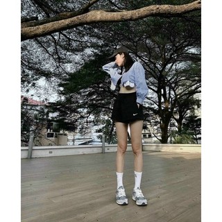 SET CROP SƠ MI KẺ XANH SHORT ĐEN