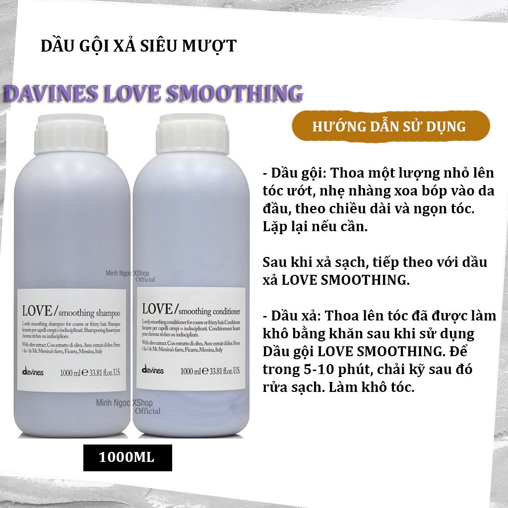 Dầu xả siêu mượt Davines Love Smoothing 1000ML