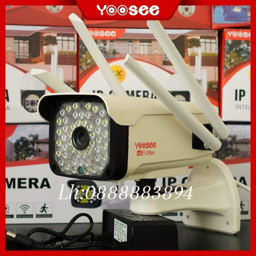 Camera yoosee ngoài trời 4 râu, 36 đèn,xoay ,đàm thoại 2 chiều - Camrera yoosee 5.0 Mpx ban đêm có màu |BH 1 đổi 1