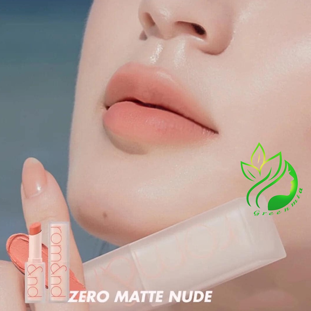 Son Thỏi Romand Zero Matte Lipstick Son Lì Mịn Màu 09 Shell Nude Cam Sữa Nude Chính Hãng