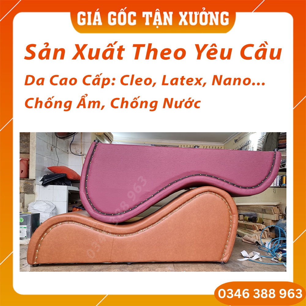 [Sản Xuất Theo Yêu Cầu] Ghế Tình Yêu Màu Nâu Đất, Ghế Tình Yêu Da Cao Cấp Giá Rẻ