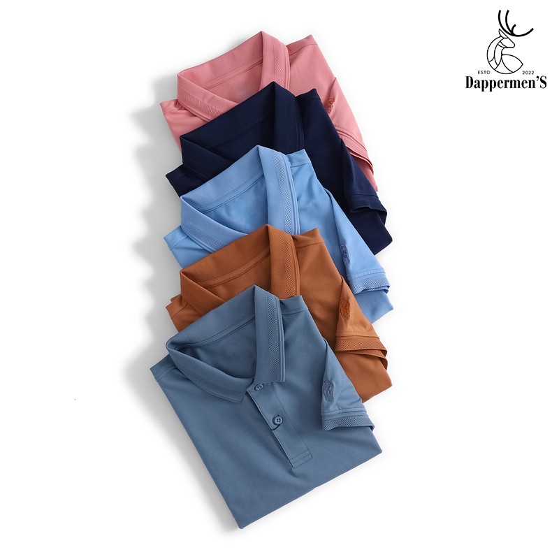 Áo polo nam slimfit dáng thun cổ bẻ màu trơn vải CVC cá sấu chất cotton co giãn 4 chiều TH-APL-005-LEB