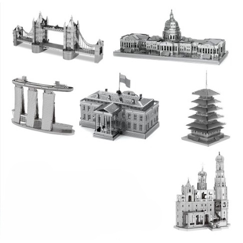 Mô Hình Kim Loại Lắp Ráp 3D, Công Trình Xây Dựng, Kiến Trúc, Toà Nhà Nổi Tiếng Trên Thế Giới, Decor Trang Trí, Quà Tặng