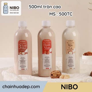 Chai nhựa 500ml tròn cao chuyên đựng trà sữa, nước ép