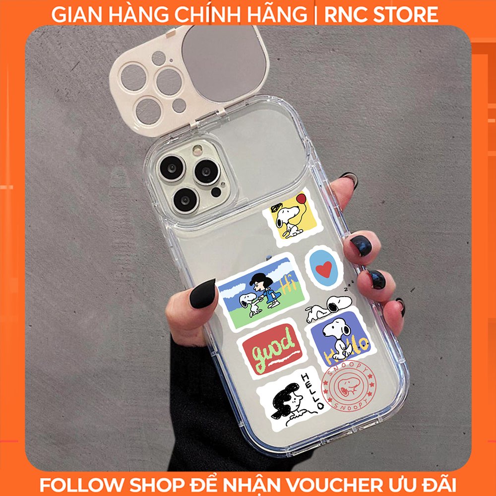 Ốp lưng Iphone XS/11 Pro/12 Pro/14 Pro Max/13/...dẻo trong nắp lật tráng gương che camera hình Chó Trắng