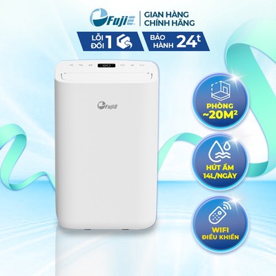 Máy hút ẩm công nghệ máy nén FUJIE HM-914EC Pro kết nối wifi công suất hút ẩm 14L/ngày, có ionizer