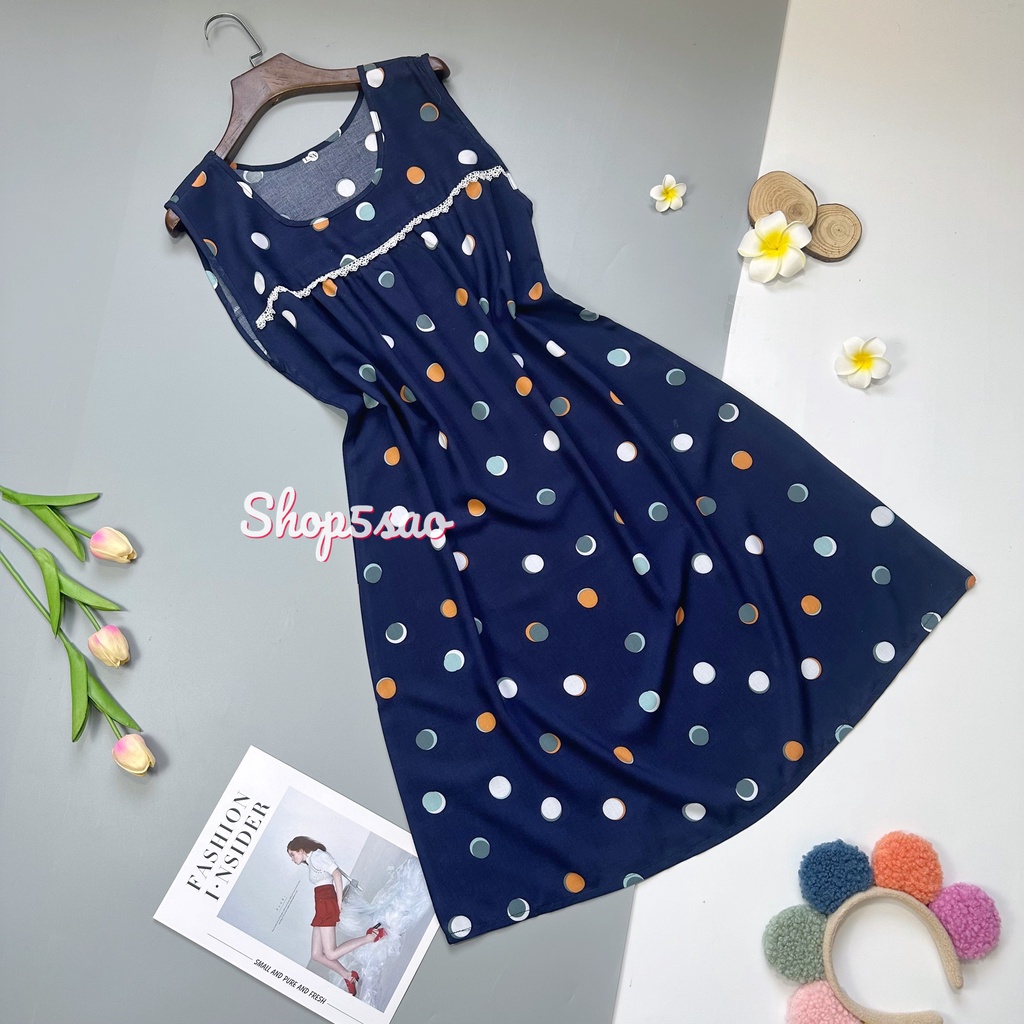 Váy lanh - Đầm ngủ mặc nhà lanh (tole) SHOP5SAO BIGSIZE (52-70kg) | BigBuy360 - bigbuy360.vn