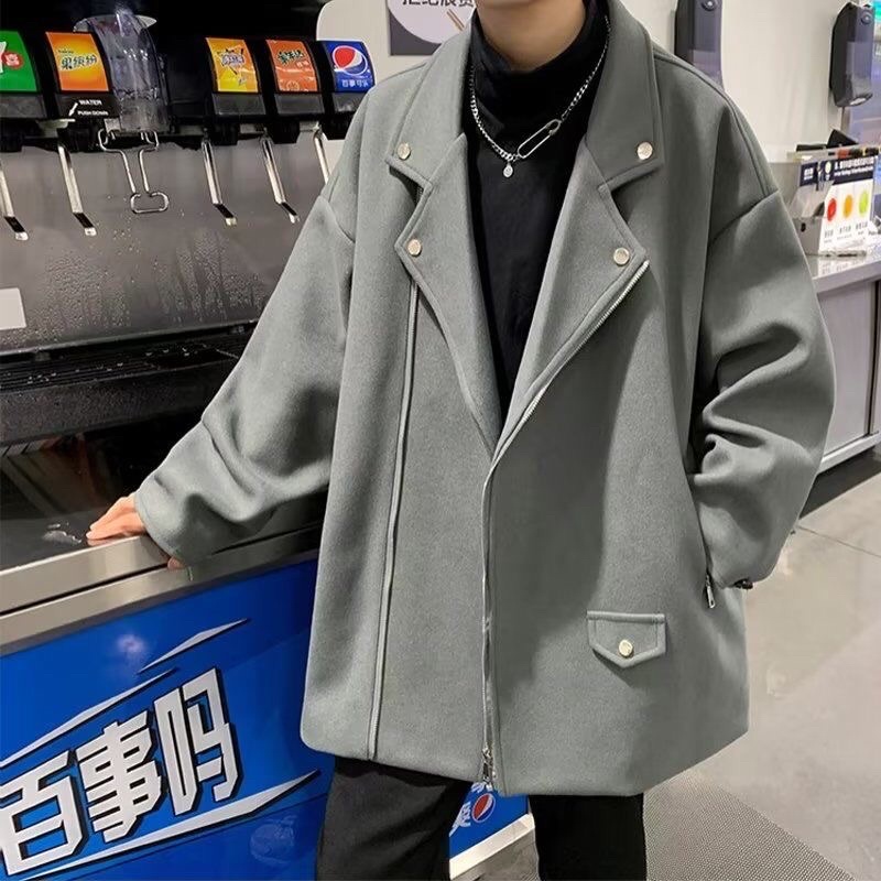 Áo Khoác Dạ Cổ V Đính Cúc Unisex