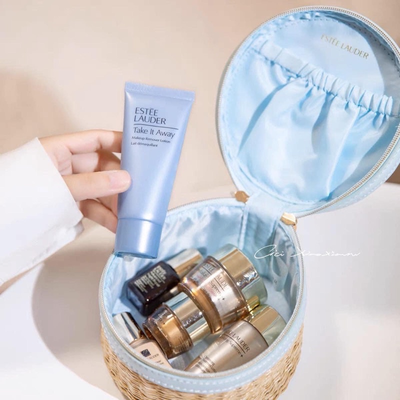 sét túi cói dưỡng da 6 món của ESTEE LAUDER size mini đủ bộ chăm sóc da