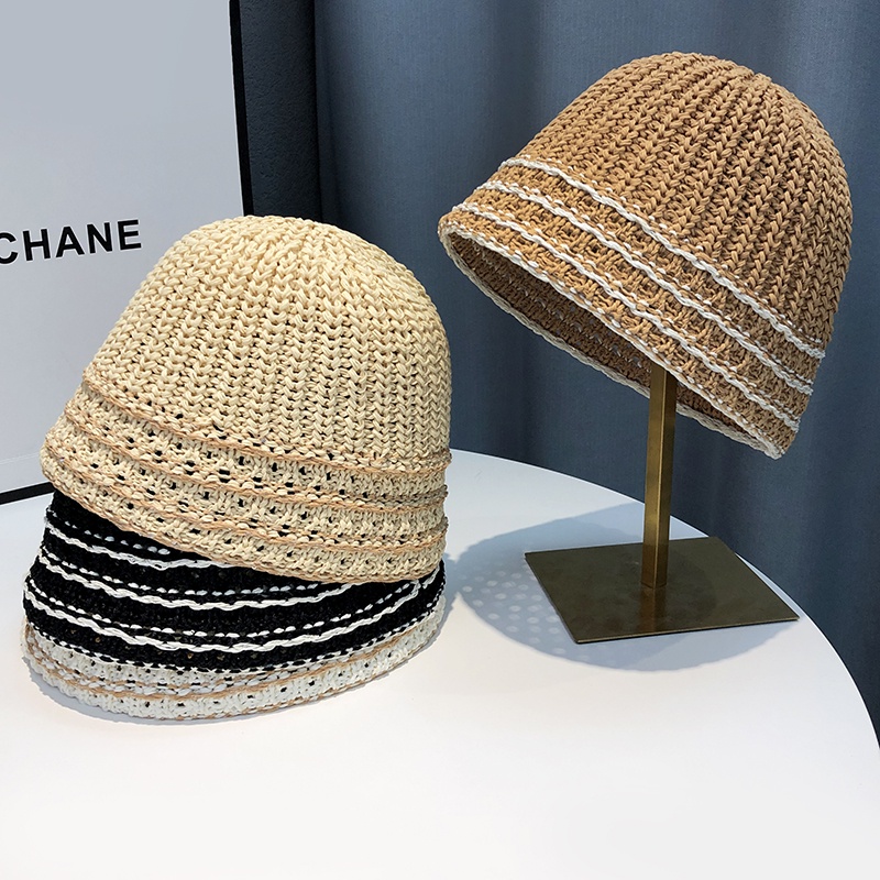 Mũ Cói Đan Thủ Công Thoáng Khí Thời Trang Mùa Hè Nhật Bản Cho Nữ