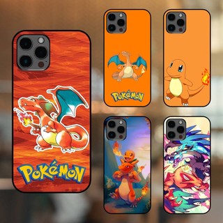 Ốp lưng điện thoại iPhone 12 Pro Max viền đen Lizardon Charizard Charmander Pokemon