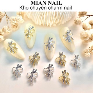 Charm nơ quốc dân charm nail charm đá gắn móng đính móng Mian