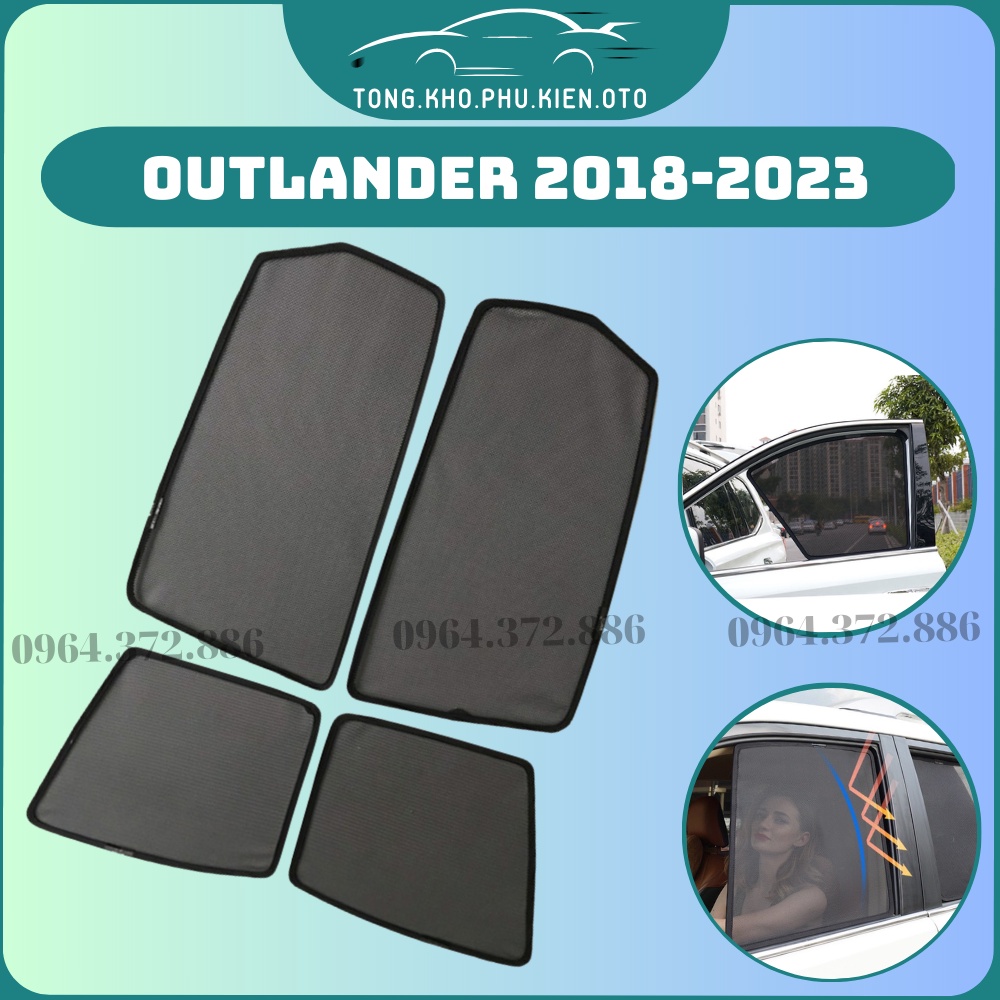 Bộ rèm che nắng xe Mitsubishi Outlander 2018-2023 - Bộ 4 tấm 4 cửa chắn nắng vừa khít form xe, nam châm hút mạnh