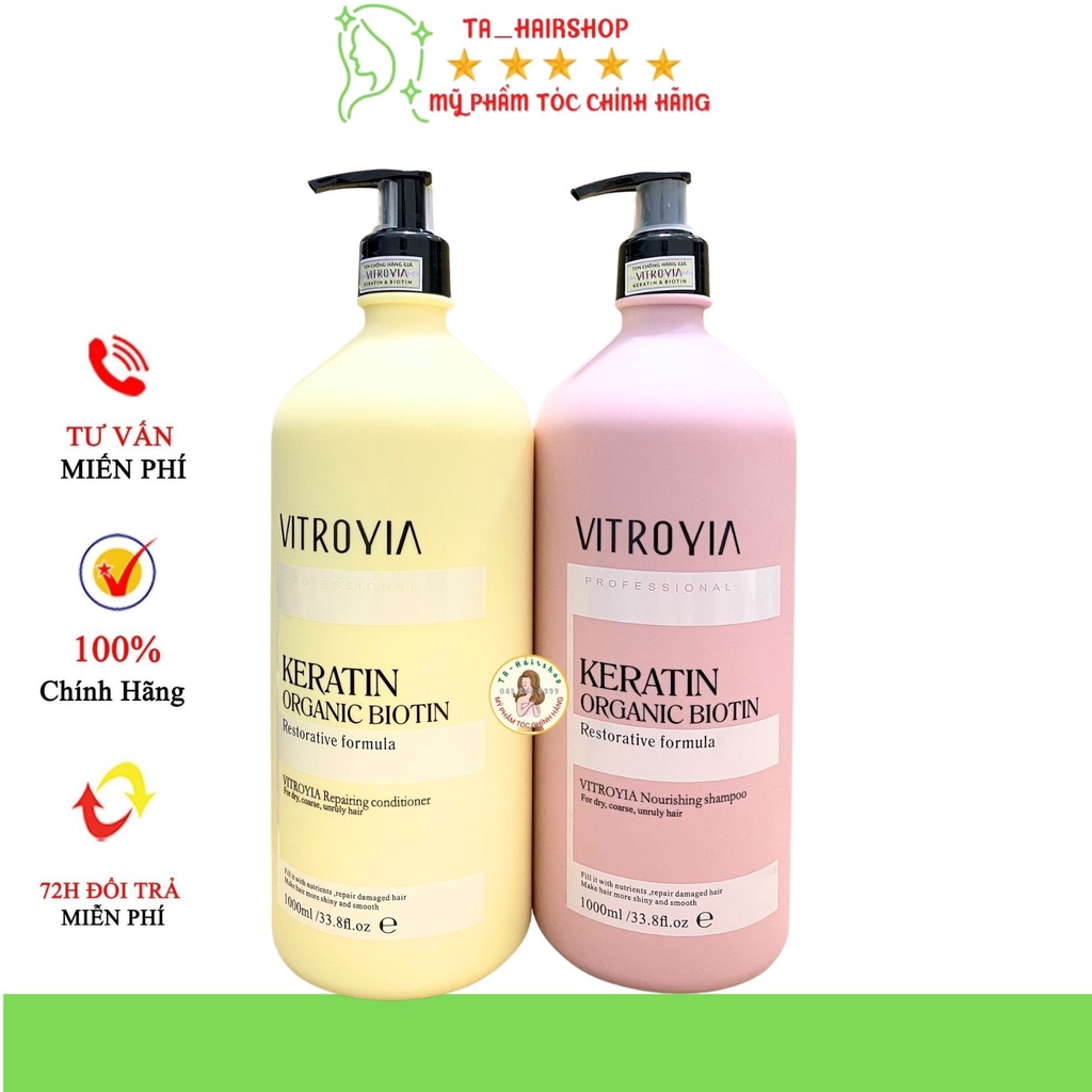 CẶP DẦU GỘI XẢ VITROYIA REPAIRING PHỤC HỒI DƯỠNG SINH HƯƠNG THƠM DỄ CHỊU SANG CHẢNH CẶP 1000ML HÀNG CHÍNH HÃNG