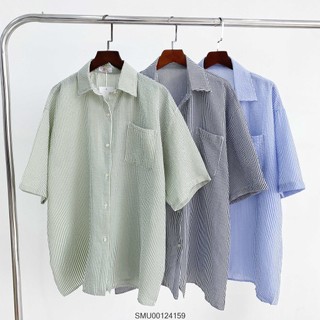 Áo sơ mi xốp tay ngắn vạt ngang kẻ ulzzang thời trang VM Shop SMU00124