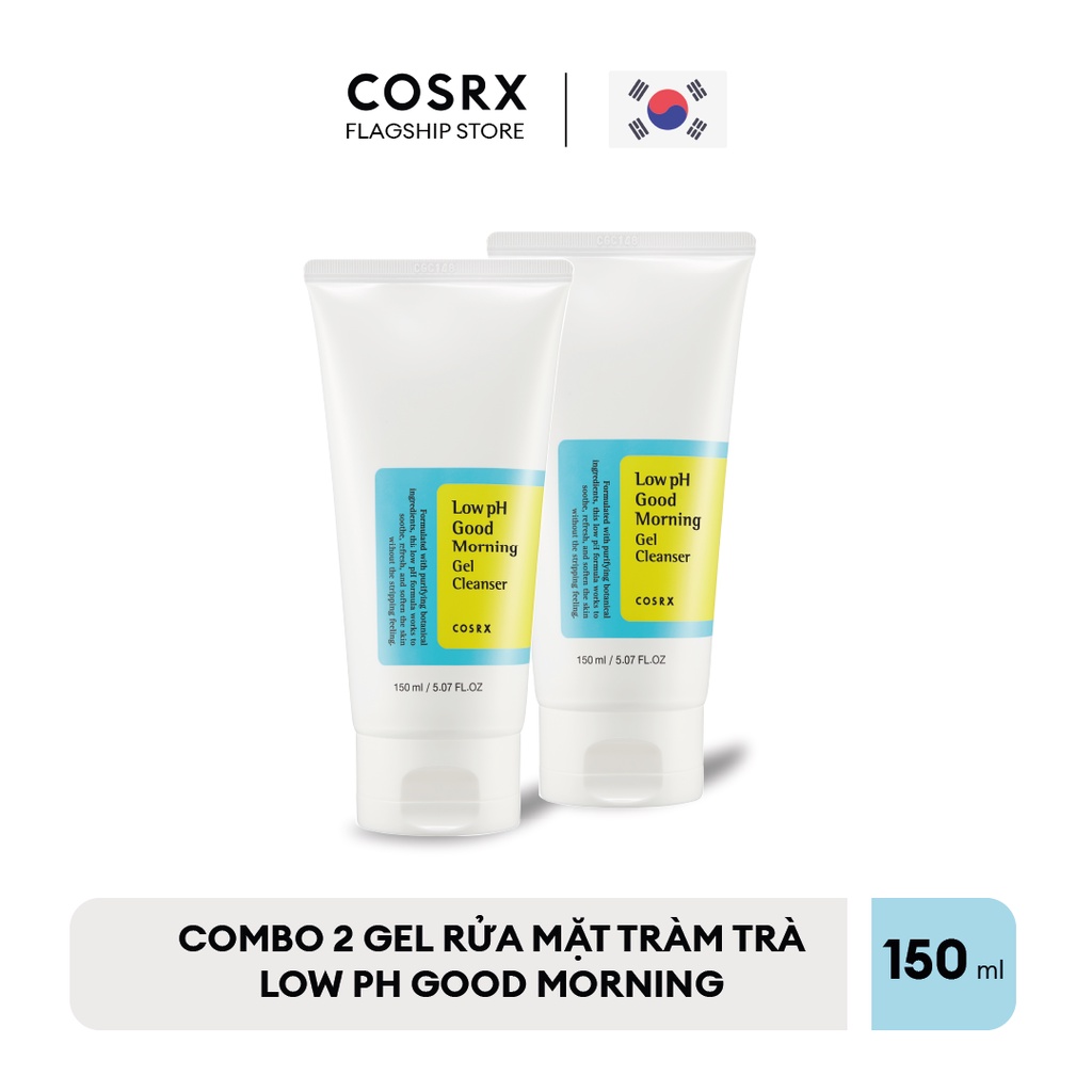 Combo 2 Gel Rửa Mặt (Tràm Trà, 0.5% BHA) COSRX Low pH Good Morning Gel Cleanser (150ml)