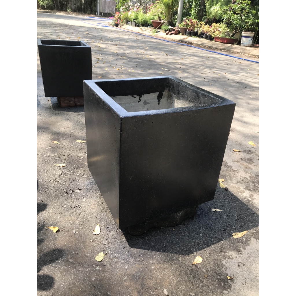 Chậu Đá Mài Vuông ĐEN 30x30x30cm ĐỒNG GIÁ CHỈ 140K