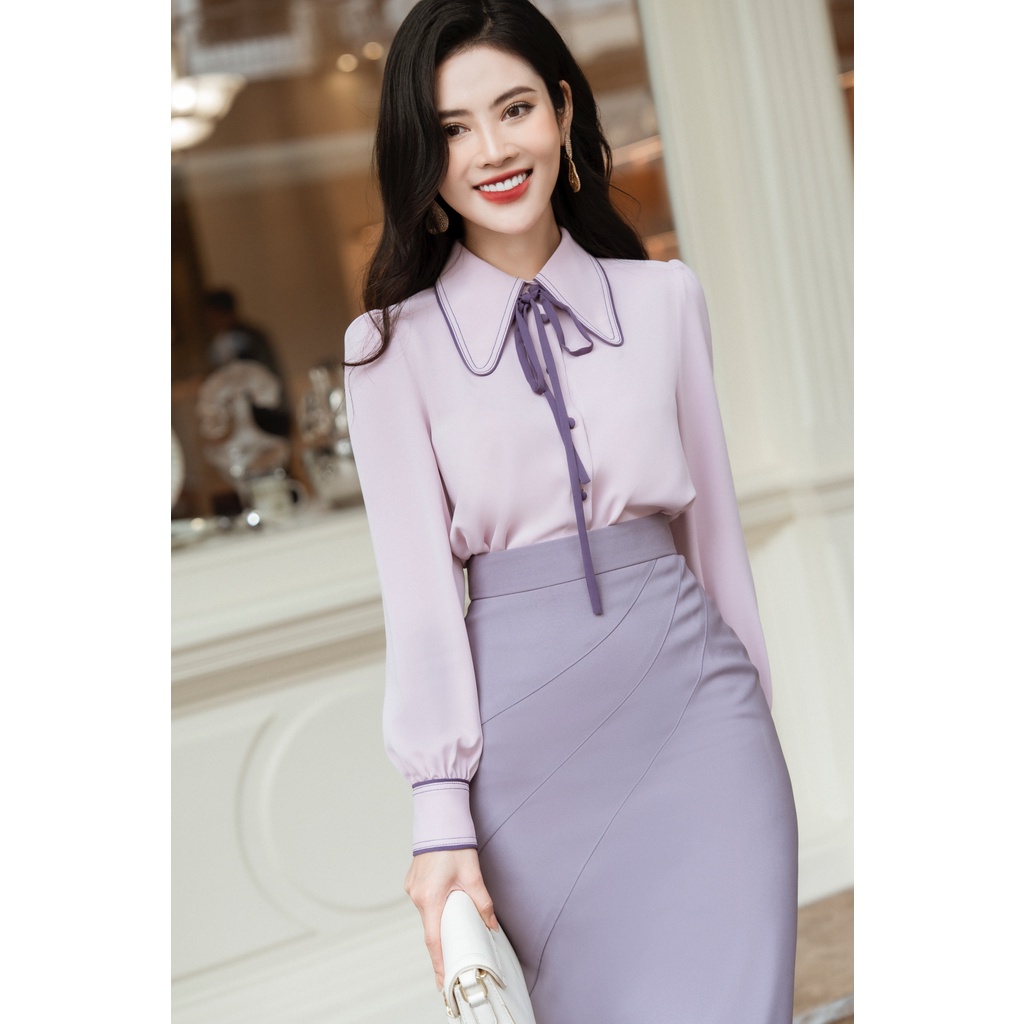 Áo Sơ Mi Lé Dây Nơ Cổ Trang Trí Thời Trang Thanh Lịch By LEMIA Design - 22A288