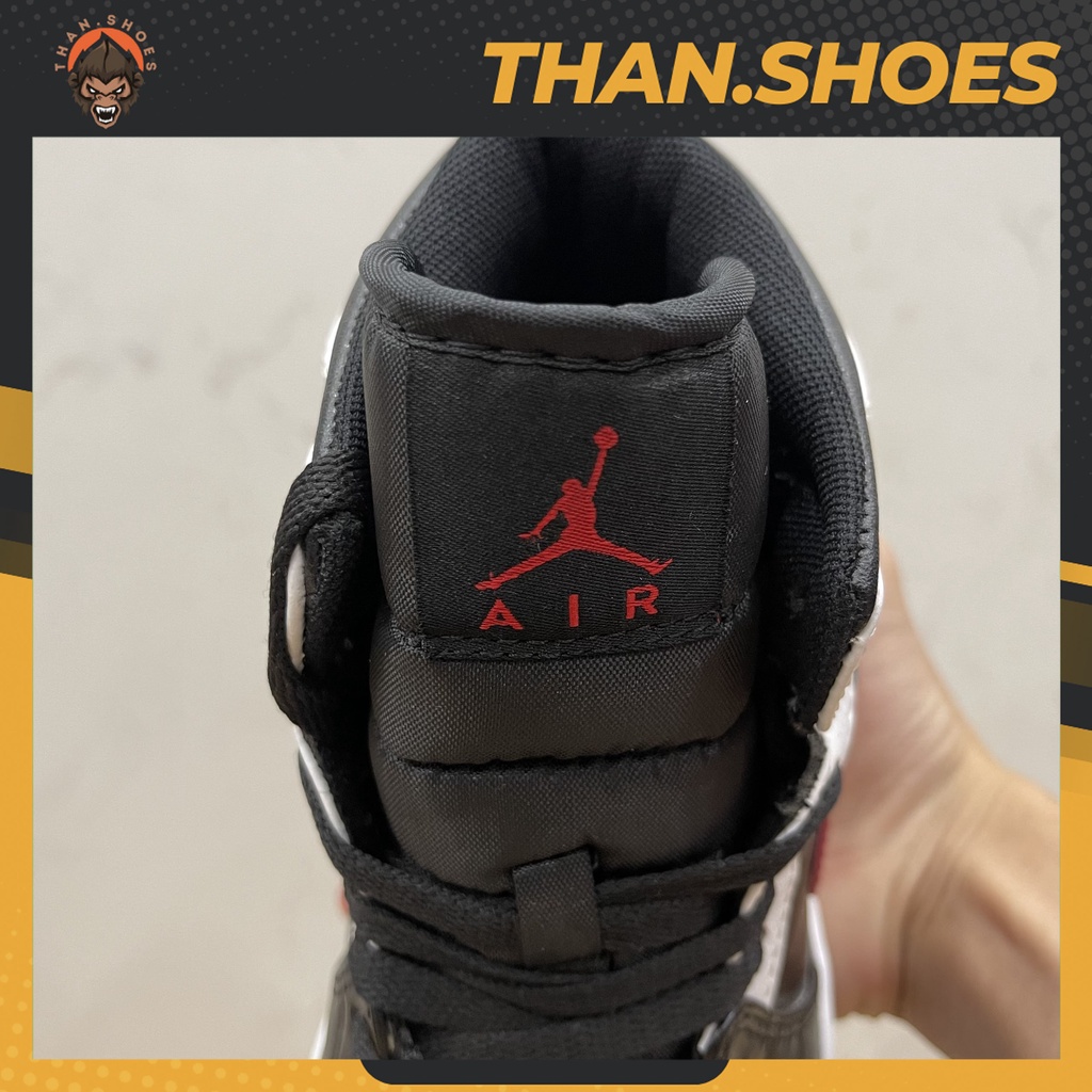 Giày JD1 Mid Black Chile Red White, JD1 Cao Đen Đỏ Trắng - Than.Shoes