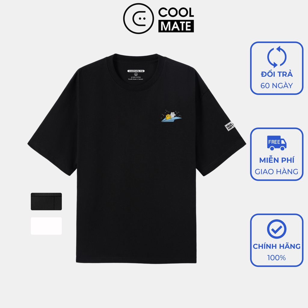 Vàng Xám - Áo Thun Oversize máy bay xanh - Thương hiệu Coolmate