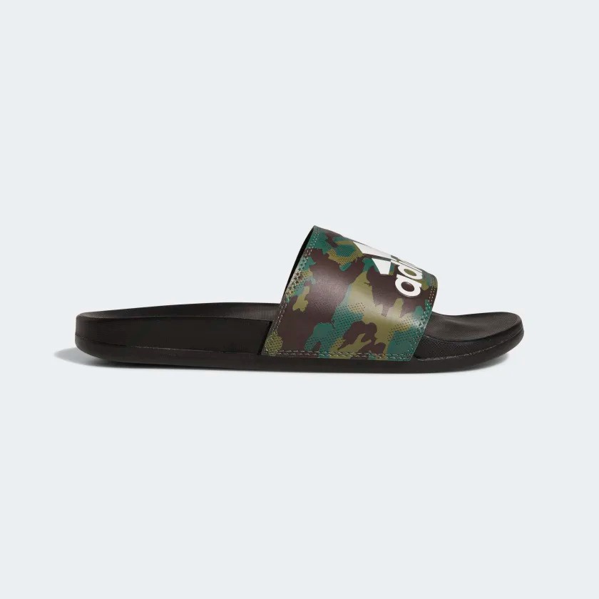 Dép chính hãng Adidas Adilette Comfort unisex phối màu đen họa tiết camo logo trắng
