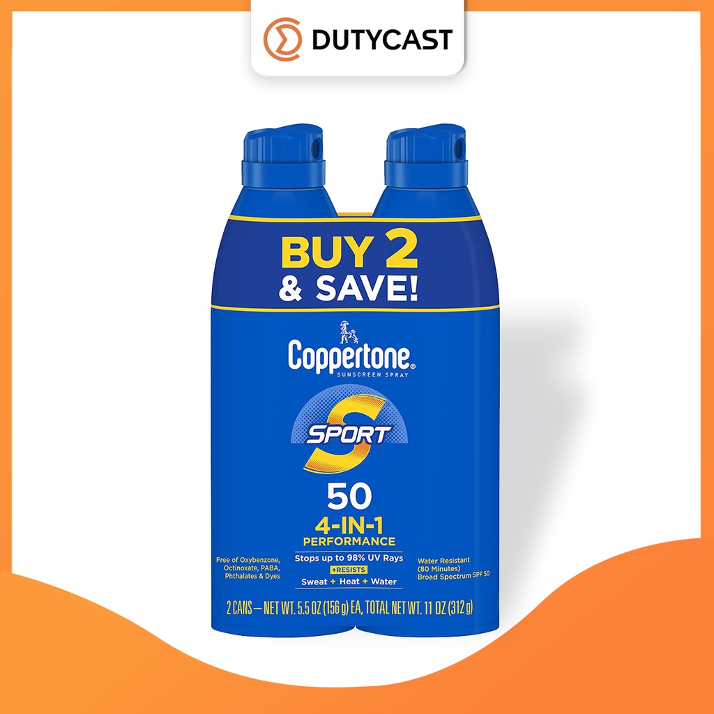 Bình xịt chống nắng thể thao Coppertone 4-in-1 Performance SPORT Sunscreen Spray SPF 50 - 156g