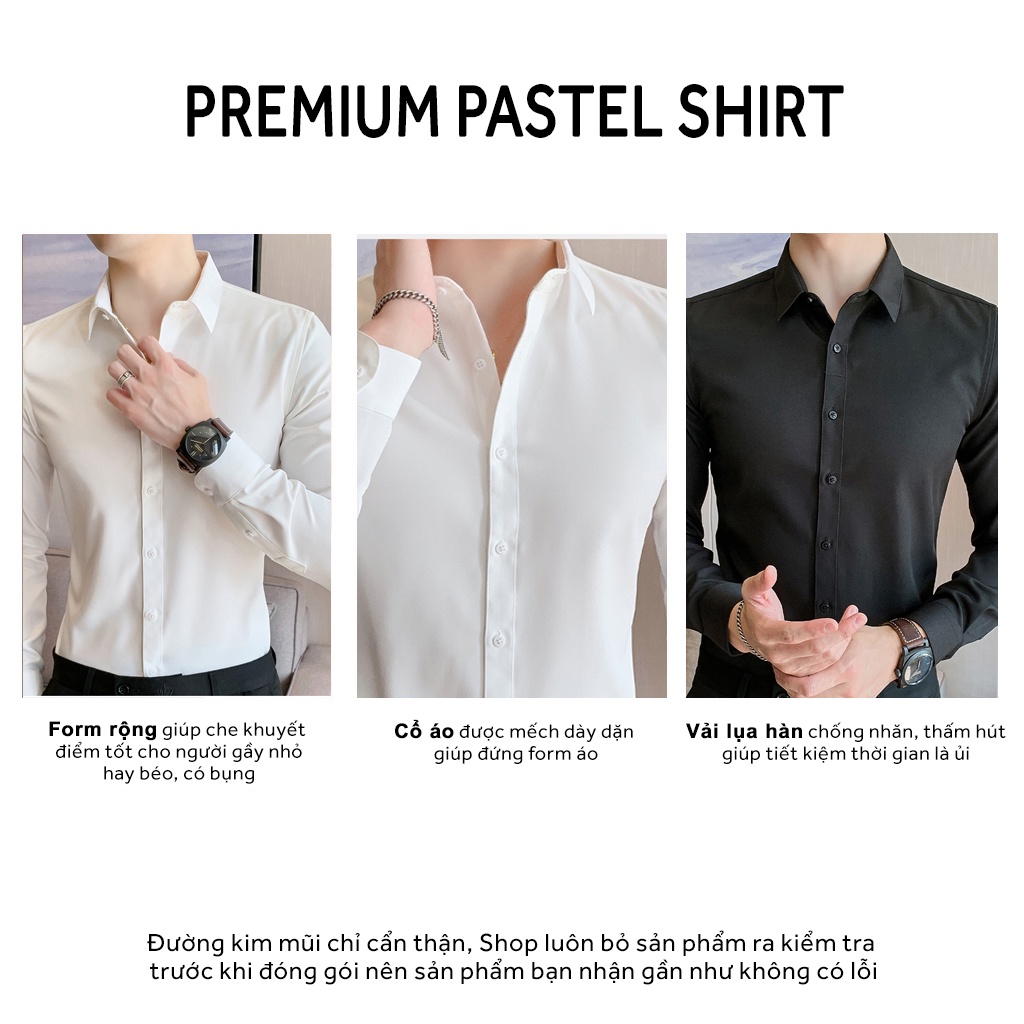 Áo sơ mi lụa Nam hở cúc PREMIUM PASTEL SHIRT - GS15