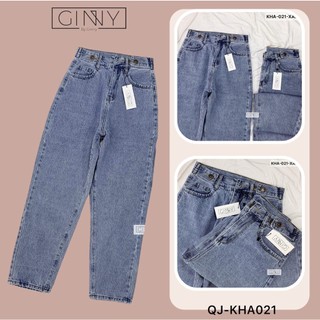 Quần Baggy Nữ Jean Hack Chân KHA-021 | Vải Jean Wash Xịn | GINNY.VN
