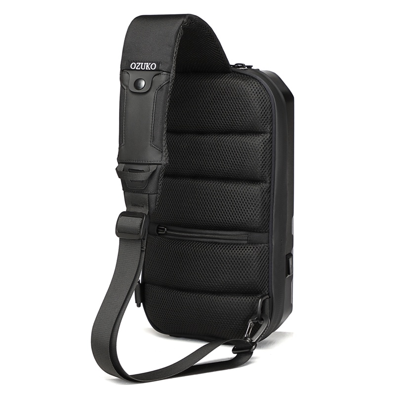 Balo đèn Led túi đeo chéo nam OZUKO 9499S dáng túi hộp chất liệu nhựa cao cấp phong cách cá tính