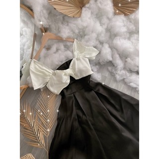 ❤️❤️❤️❤️❤️ ĐẦM MIDI PHI ĐEN PHỐI TRẮNG NƠ NGỰC