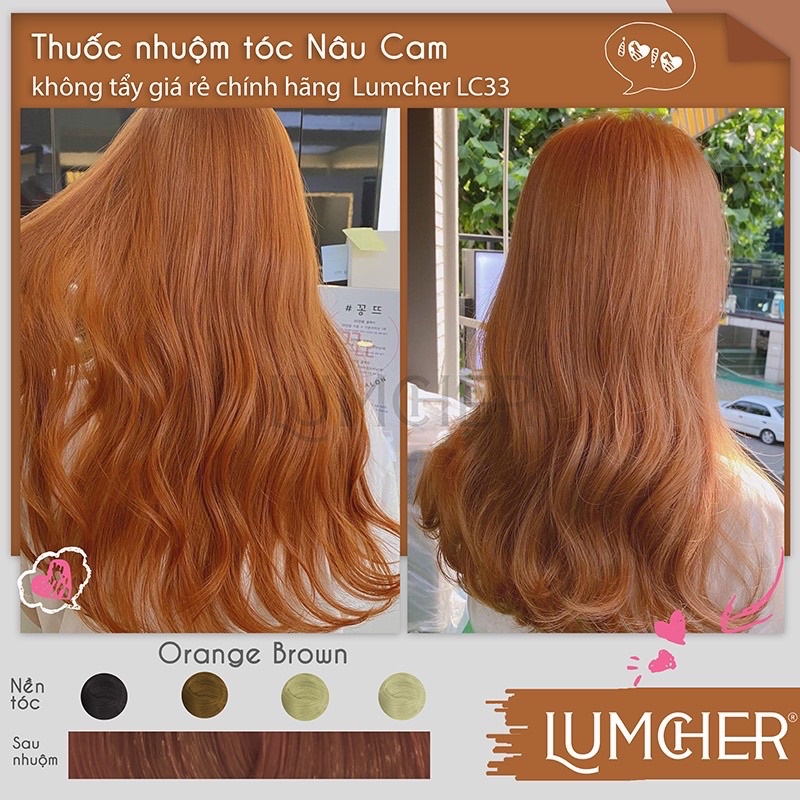 Thuốc nhuộm tóc Nâu Cam Đất không tẩy giá rẻ chính hãng không tẩy Lumcher LC33