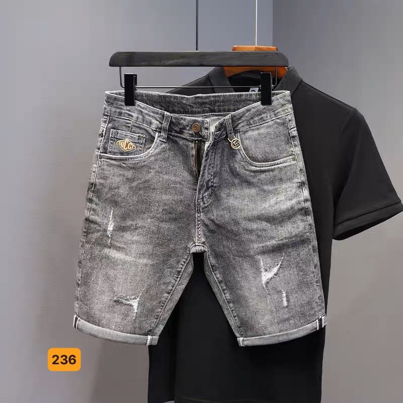 Quần short jean nam rách màu đen ôm dáng, quần đùi nam co giãn mẫu mới  thời trang Tô Tồ Shop - MQ246