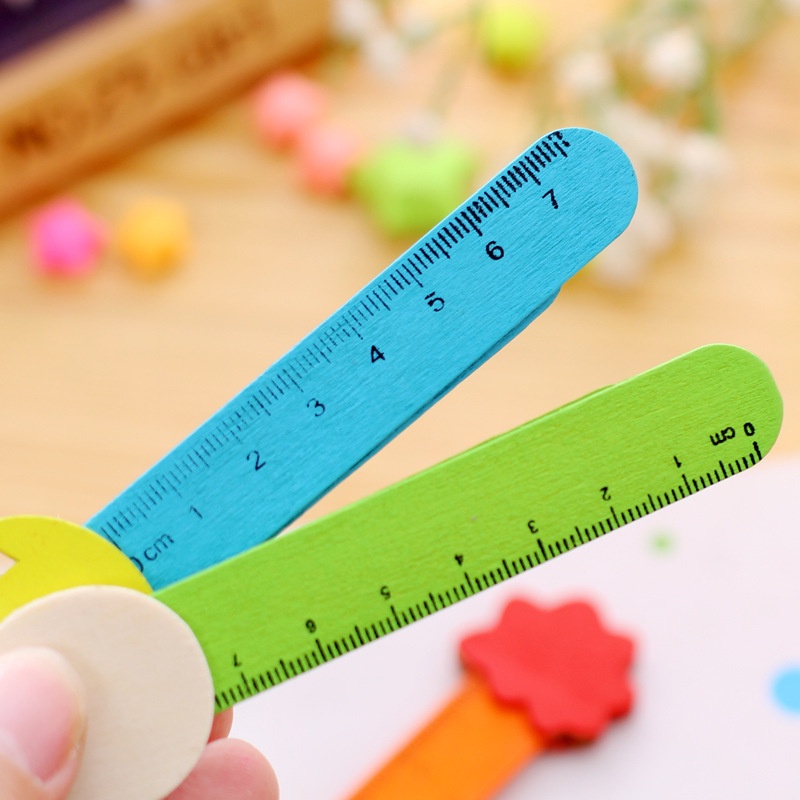 1 Cây Thước Đánh Dấu Trang Sách Hình Động Vật Hoạt Hình Bằng Gỗ Sáng Tạo Có Thể Sử Dụng Để Đo Lường Dành