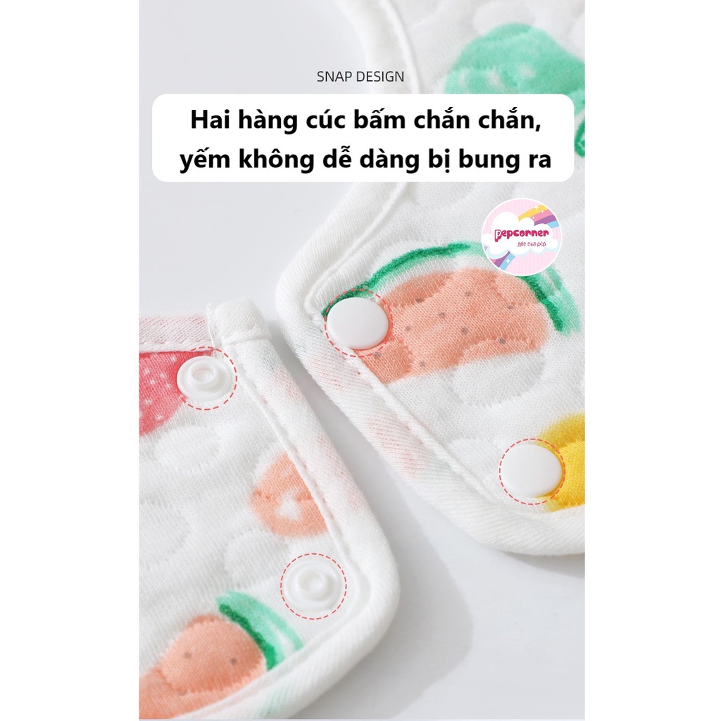 Yếm tròn xoay yếm dãi 360 cho bé chất liệu cotton mềm mịn thấm hút tốt nhiều màu sắc đáng yêu - yếm ăn dặm