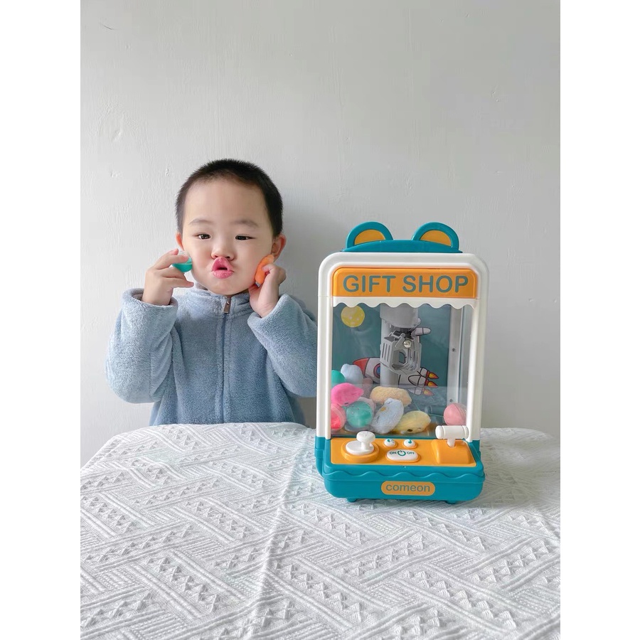 Đồ chơi máy gắp gấu bông cỡ lớn phiên bản mới có đèn LED nhạc vui nhộn, đếm thời gian kèm sẵn 10 thú bông 10 bóng cho bé