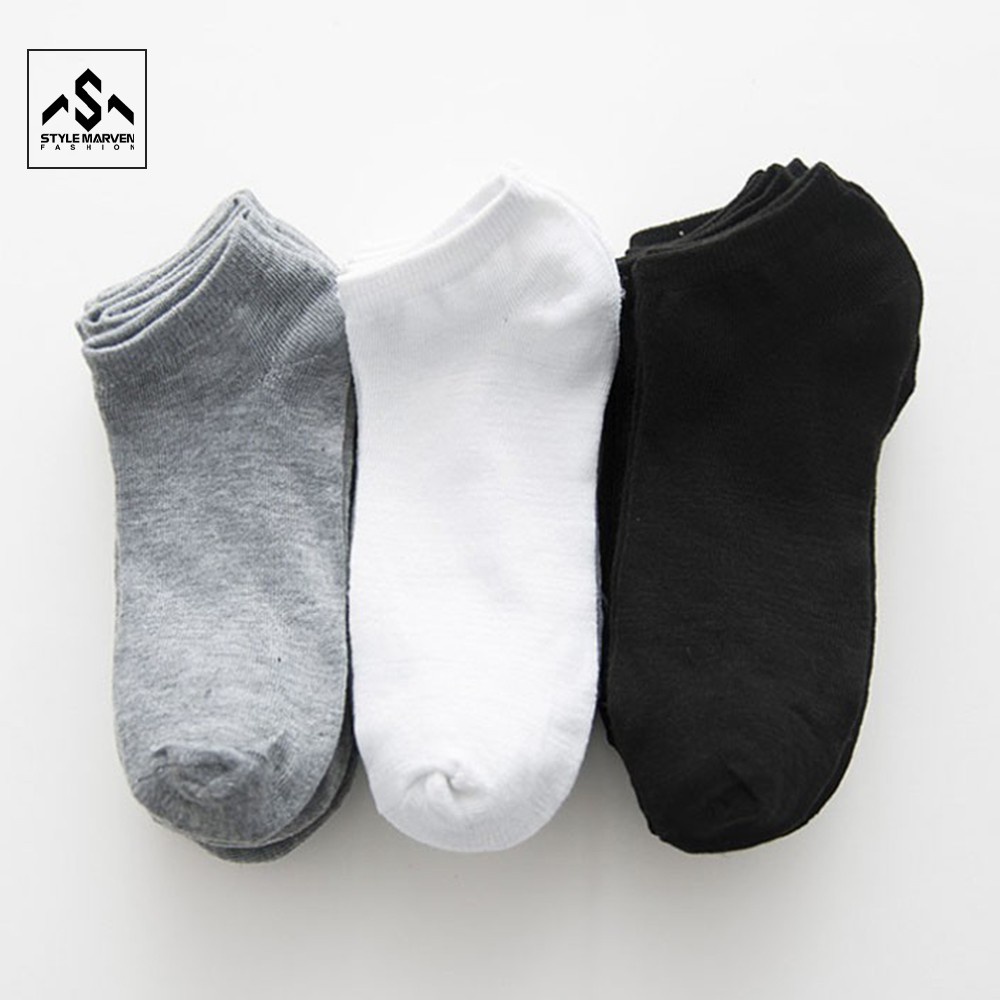 Tất nam nữ cổ ngắn ngẫu nhiên cao cấp STYLE MARVEN màu trơn chống hôi chân thời trang - TAT SM1