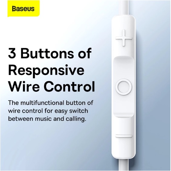 Tai nghe có dây đầu Type-C Baseus Encok C17 Wired Earphone Type C dài 1.1m, micro đàm thoại, nút điều khiển, chống rối