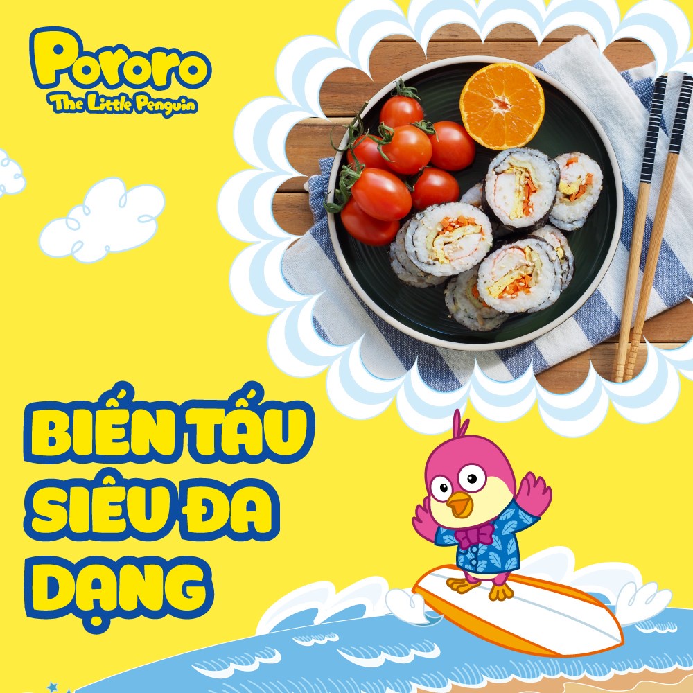 (Lốc 3 gói) Rong Biển Ăn Liền Pororo Hàn Quốc Cho Bé, Snack Rong Biển Lá Kim Sấy Khô Ăn Liền, Cuộn Cơm Cho Bé Tẩm Gia Vị