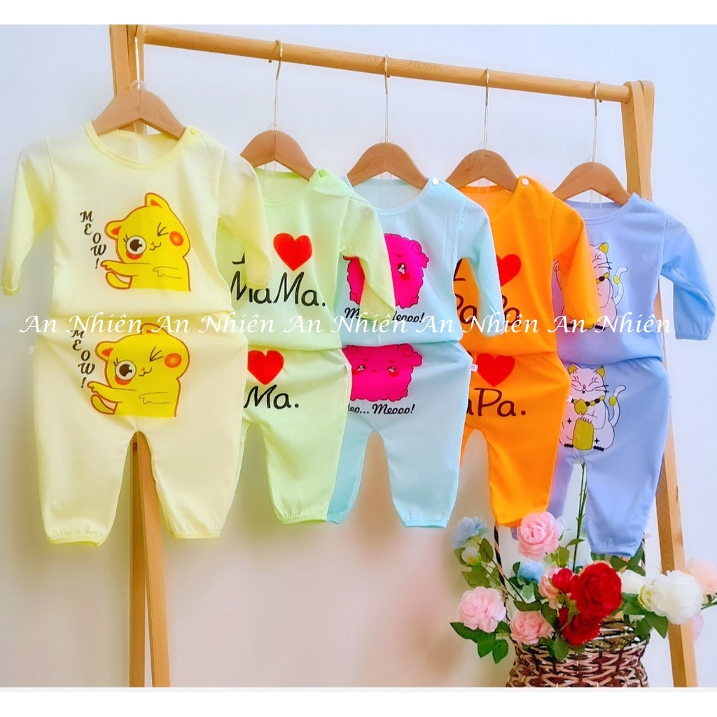 HÀNG LOẠI 1: Set 5 bộ cotton 2 chiều Mèo thần tài dài