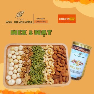 Hạt dinh dưỡng DALA mix 5 loại hạt sấy chín nguyên vị hũ 200g/500g sử dụng ăn kiêng (đã có macca)