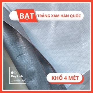 Bạt Xám Trắng Hàn Quốc - Che Nắng Che Mưa Đa Dụng Đã Được May Viền Và Đóng Khuy Định lượng 200gr/m2 Bạt thông dụng