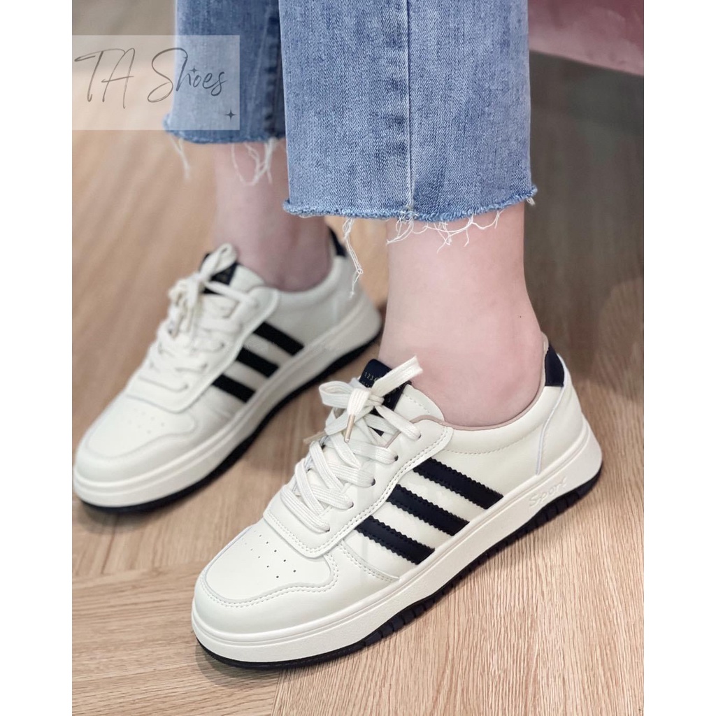 Giày Sneaker phong cách Hàn Quốc 3 sọc cao 3 Hàng QC fullbox, Em thể thao này Trẻ trung và năng động siêu êm và đẹp nha