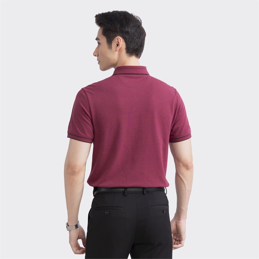 Áo thun polo nam Aristino APS115S3 ngắn tay cổ bẻ dáng suông vừa màu xanh tím than 35 hồng 03 vải cotton cao cấp