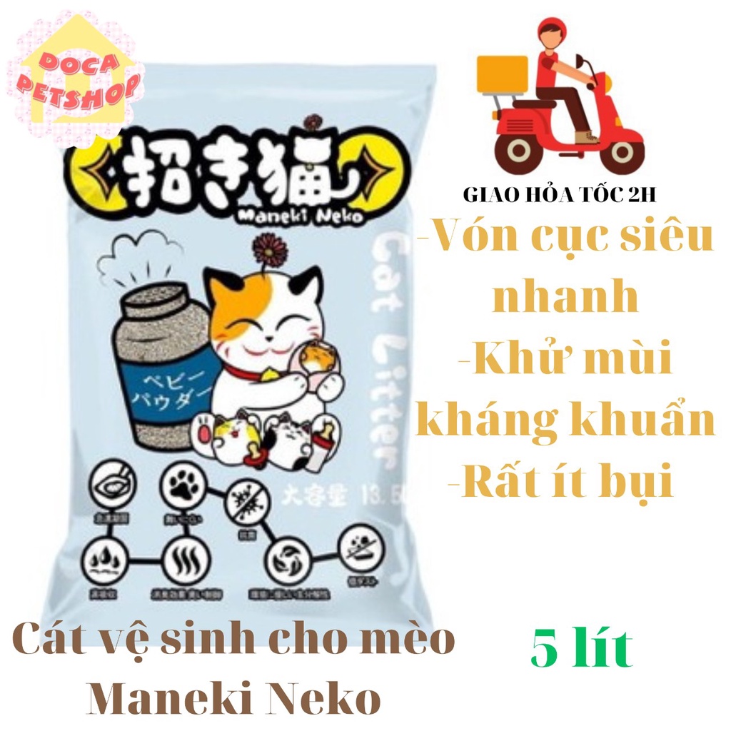 Cát Vệ Sinh Cho Mèo Cát Nhật Maneki Neko Túi 5L - Docapetshop